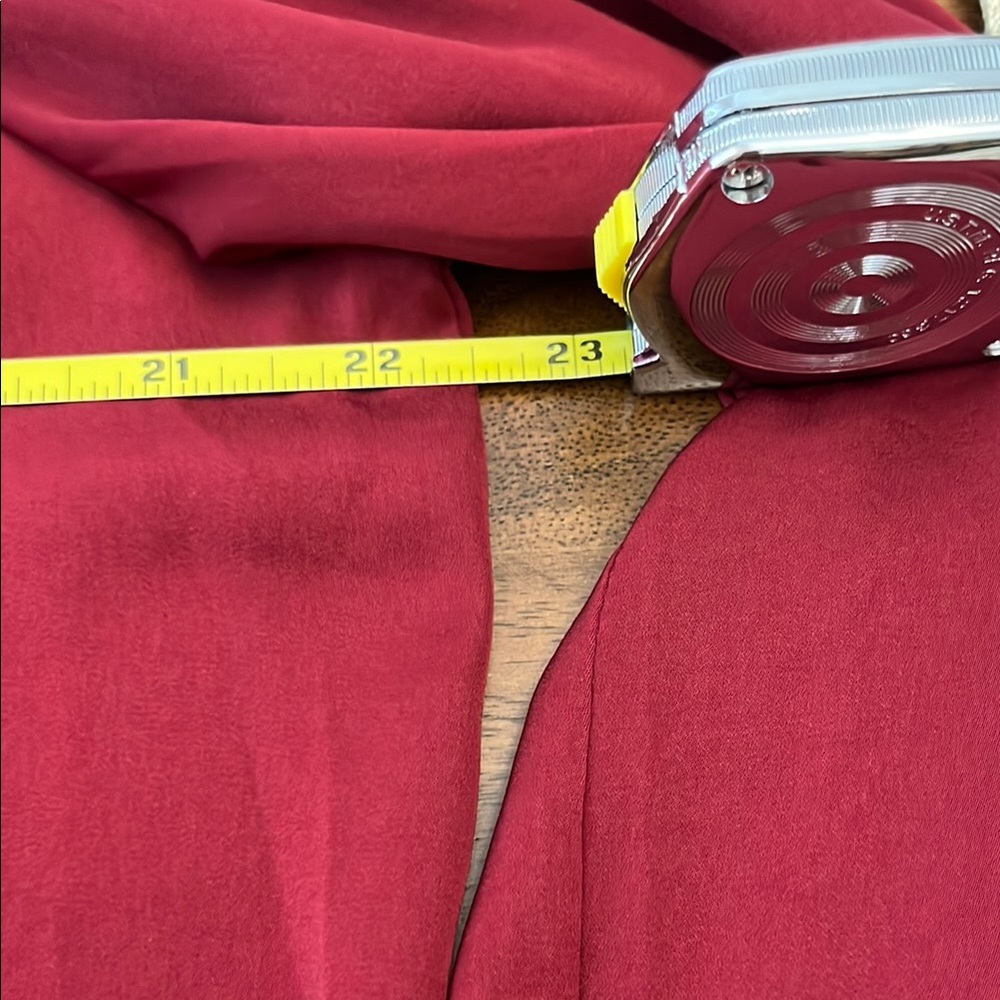 Renuar Elegant Maroon Red Long Sleeve Blouse with Mandarin Collar and cuffs NWOT - Picture 12 of 14